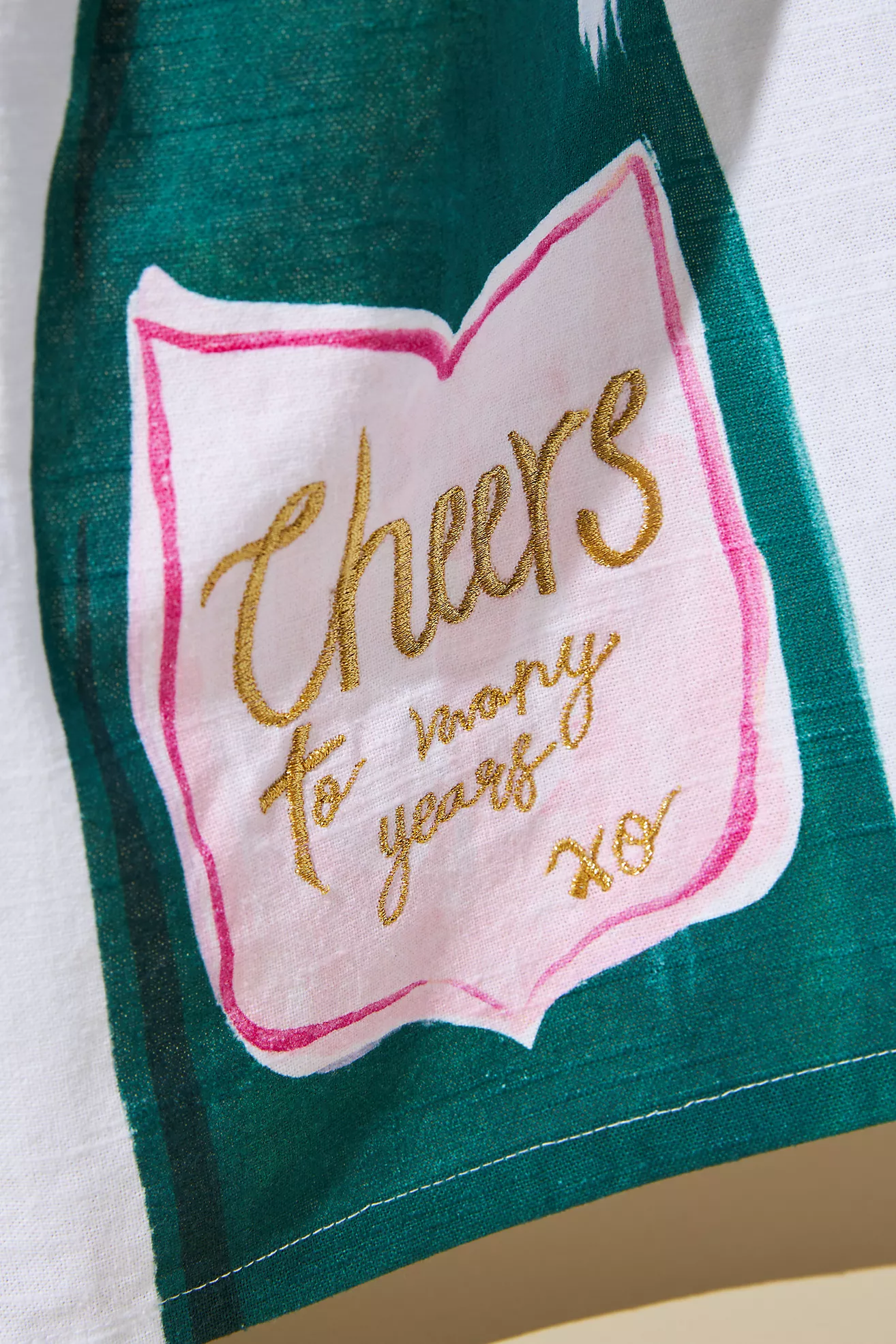 Cheers To Many Years Dish Towel