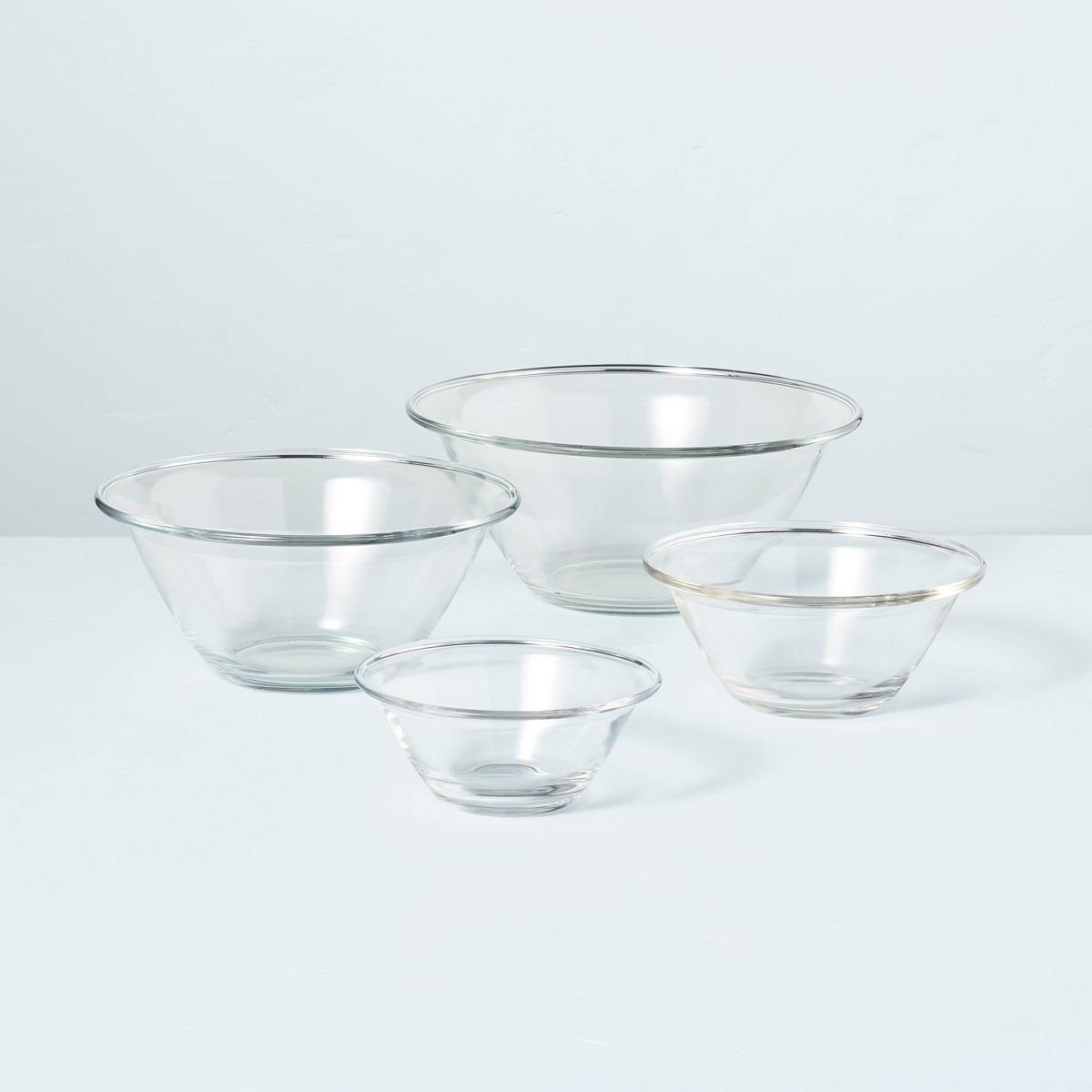4pc Glass Mixing Bowl Set Clear