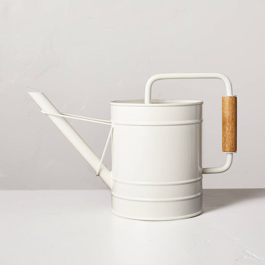 2.88L Painted Metal Watering Can Cream