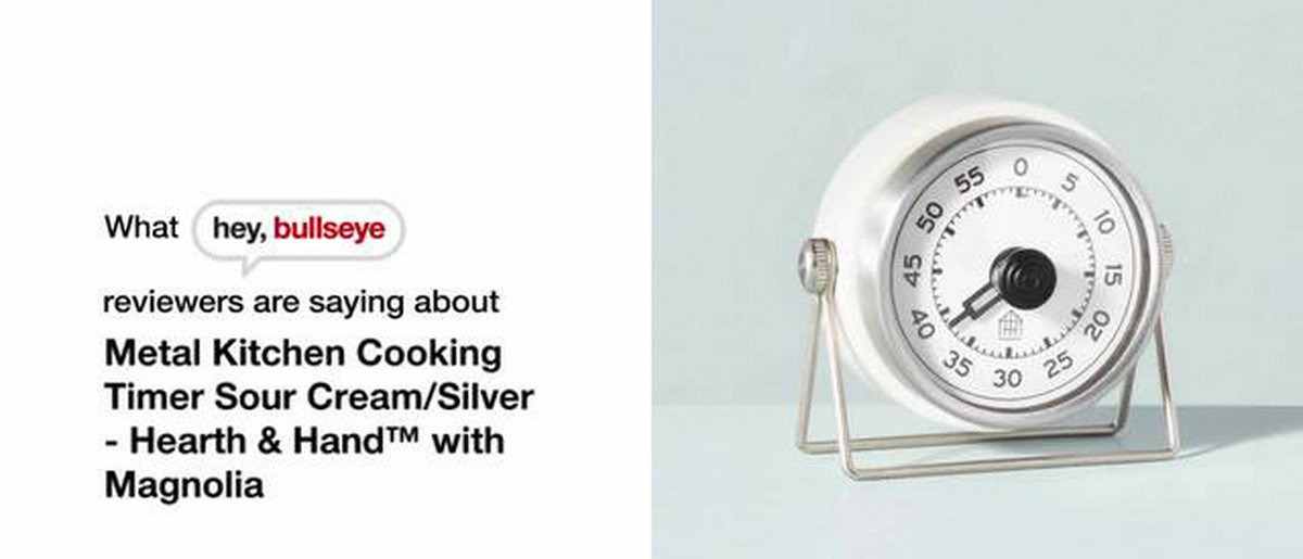 Metal Kitchen Cooking Timer Sour Cream/Silver