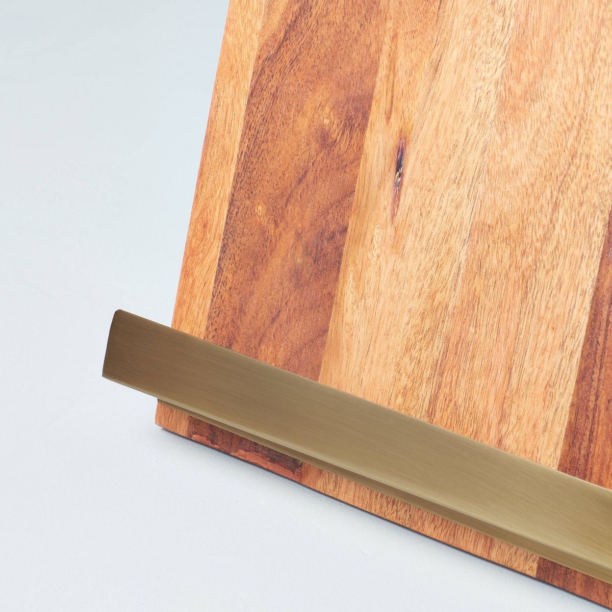 Wood Cookbook Holder with Metal Ledge