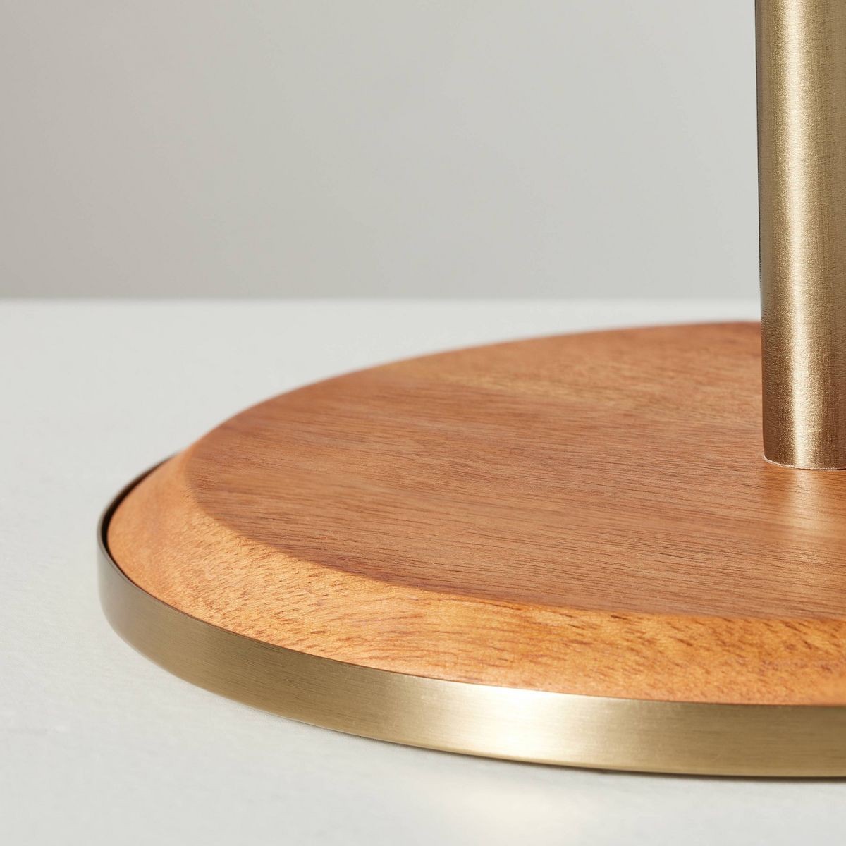 Wood & Brass Paper Towel Holder