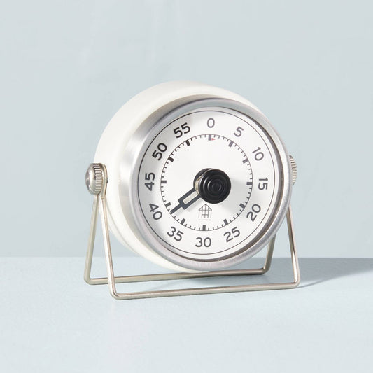 Metal Kitchen Cooking Timer Sour Cream/Silver