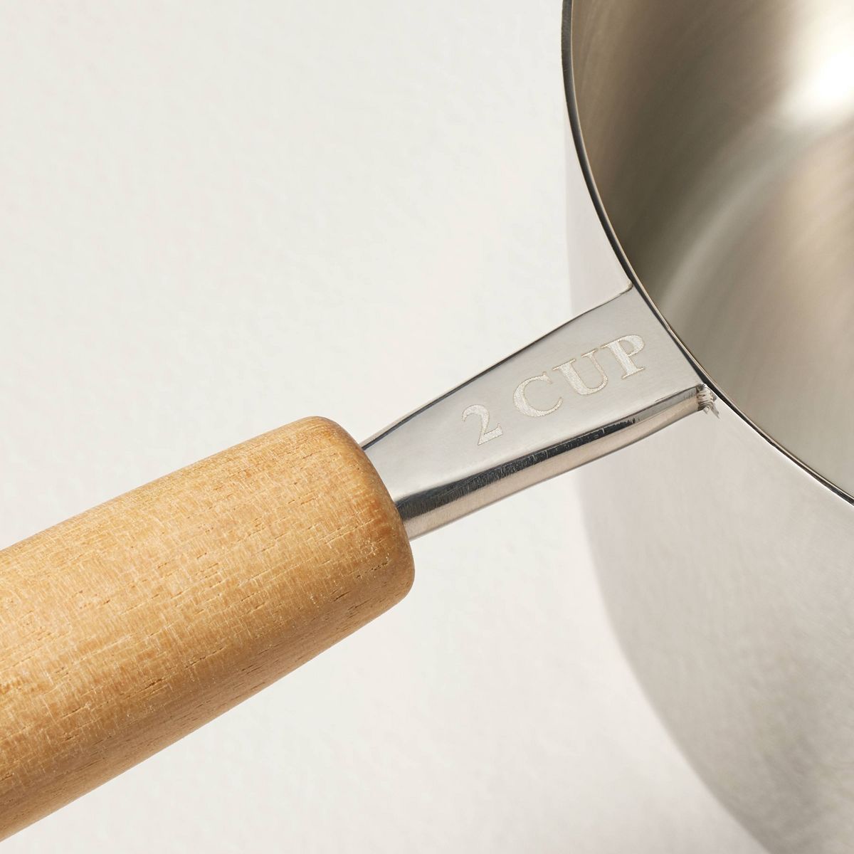 5pc Wood & Stainless Steel Measuring Cups